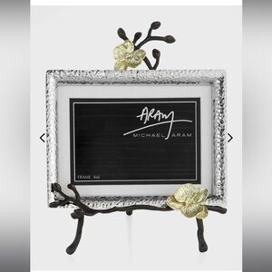 Michael Aram gold orchid, easel frame 4 x 6 5 x 7 convertible